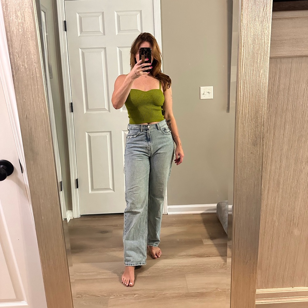 Wild fable XS green knit top